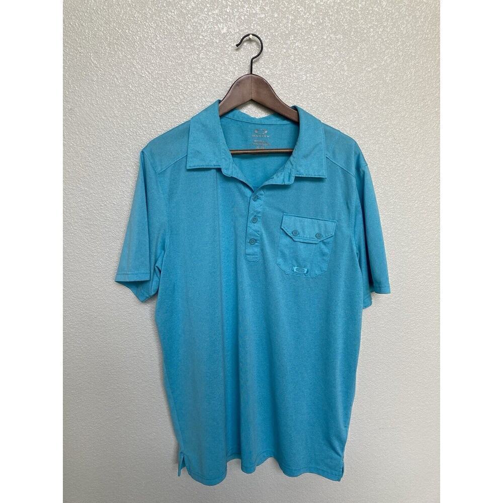 Oakley Mens Bright Blue Golf Polo size XL regular fit short sleeve casual